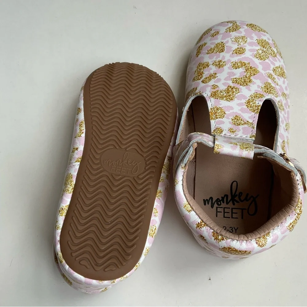 NWOT Monkey Feet Pink/Gold Shoes